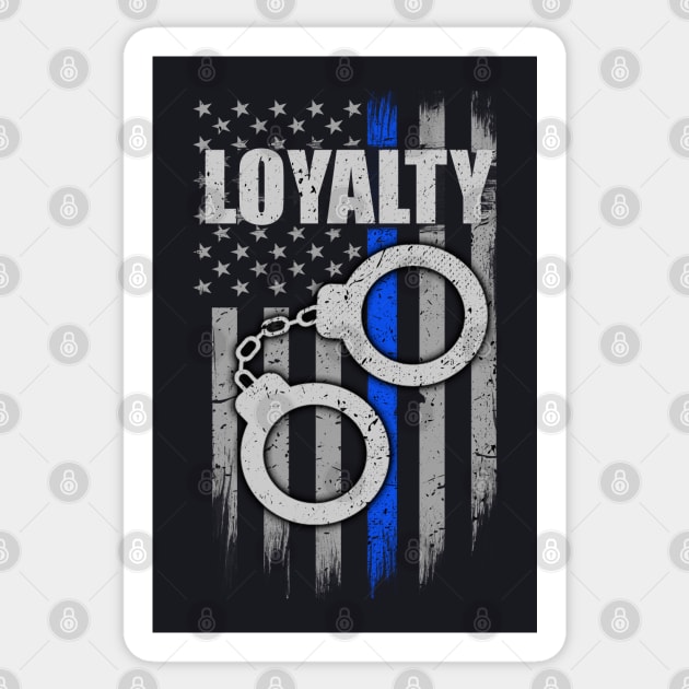 Thin Blue Line Flag Loyalty Handcuffs Sticker by bluelinemotivation